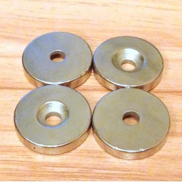 4 pcs N52 disc 25mm*5mm counterbore hole 12mm 6mm Neodymium Permanent Magnets